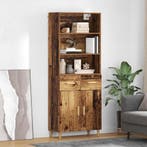vidaXL buffetkast met lade Oud Hout 69,5 x 32,5 x 180 cm, Minder dan 50 cm, Verzenden, Nieuw, Minder dan 100 cm