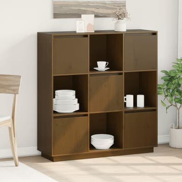 vidaXL buffetkast 110,5x35x117 cm massief grenenhout, 100 tot 150 cm, Verzenden, Nieuw, Grenenhout