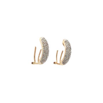 Gouden oorsieraden met diamant 14 karaat, Verzenden, Zo goed als nieuw, Goud