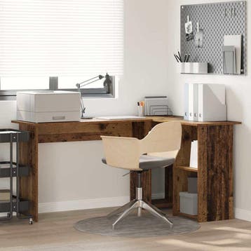 vidaXL Bureau Oud Hout 142 x 102 x 73 cm Bewerkt hout, Verzenden, Nieuw