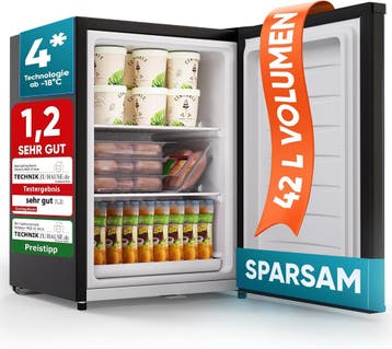 Mini vriezer - Vrijstaand - Barmodel - 42 liter - Zwart - St, Verzenden, Zo goed als nieuw