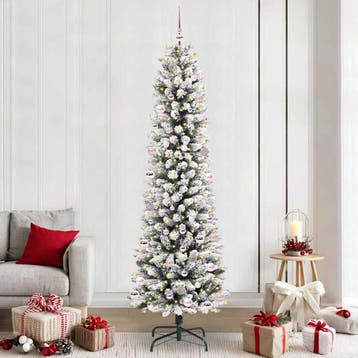 vidaXL Kunstkerstboom Wit 240 cm PVC en Metaal en Plastic, Verzenden, Nieuw