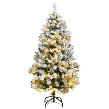 vidaXL Kunstkerstboom met scharnieren 150 LED en kerstballen, Verzenden, Nieuw