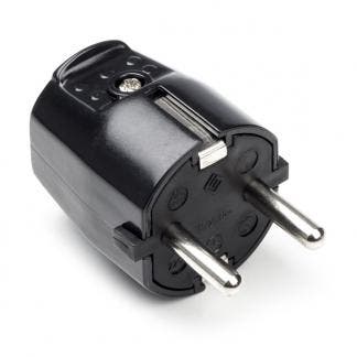 Schuko stekker | Q-link (Randaarde, 16 A, Zwart), Doe-het-zelf en Verbouw, Elektra en Kabels, Verzenden, Nieuw