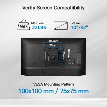 Full Motion TV Monitor Muurbeugel 10-32 inch Verstelbaar, Audio, Tv en Foto, Televisiebeugels, Verzenden, Nieuw