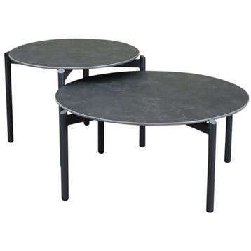 Tucson salontafels 87 cm rond en 67 cm rond keramiek, Ophalen of Verzenden, Nieuw