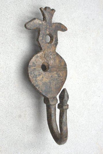 Medieval, 16th century Bronze Dutch Wall Hook with