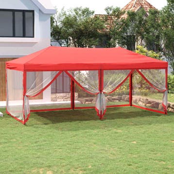 vidaXL Partytent inklapbaar met zijwanden 3x6 m rood, Verzenden, Nieuw, Partytent