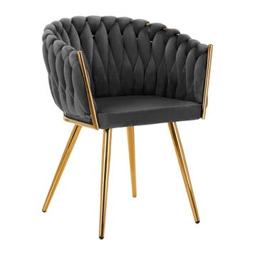 4Rico QS-GW06G Salonstoel Fluweel Grijs – Luxe Make-upstoel, Huis en Inrichting, Tafels | Salontafels, Ophalen of Verzenden, Nieuw
