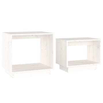 Salontafelset Massief Grenen - Wit | Retourdeal 58% KORTING, Minder dan 50 cm, Gebruikt, Minder dan 50 cm, Ophalen of Verzenden