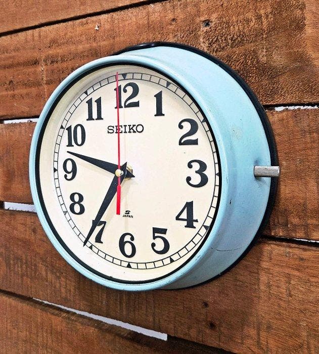 Wandklok - Staal - 1990-2000 - Seikosha CO. LTD Seiko, Antiek en Kunst, Antiek | Klokken
