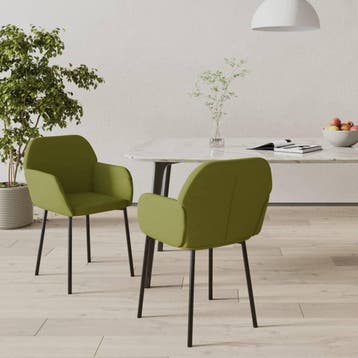 vidaXL Eetkamerstoelen 2 st fluweel lichtgroen, Huis en Inrichting, Stoelen, Verzenden, Nieuw