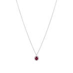 Witgouden entourage collier met robijn en diamant 14 krt, Verzenden, Zo goed als nieuw, Goud, Met hanger