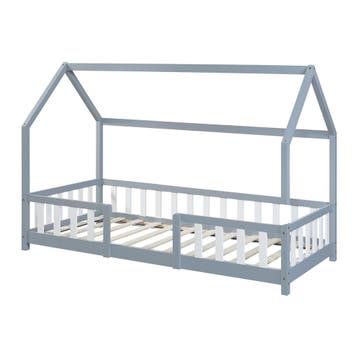 Kinderbed Sisimiut met uitvalbeveiliging 90x200 lichtgrijs e, Verzenden, Nieuw
