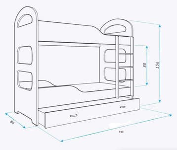 Stapelbed Wit | 190x80cm | A-kwaliteit | Beste Prijs, Nieuw, 70 tot 85 cm, Ophalen of Verzenden, Hoogslaper of Stapelbed
