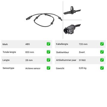 ABS-sensor Achteras Lancia Ypsilon 1.2 (2010-2011), Verzenden, Nieuw, Lancia
