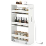 LIVSK Mobiele Keukenkar - Oplaadstation - 4-laags Opbergkar, Verzenden, Nieuw