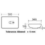 Wiesbaden Karé Waskom Rechthoekig - 58x36x11.5cm - Keramiek, Ophalen of Verzenden, Nieuw