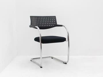 Vergaderstoel Vitra Visavis - zwart - slede chroom -, Werkplek, Ophalen of Verzenden, Gebruikt, Overige typen