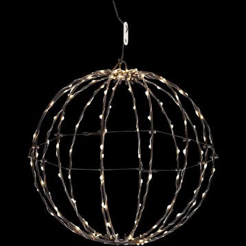Twinkle bol metalen frame bal globe met 140 led timer zwart, Ophalen of Verzenden, Nieuw