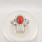 Koraal - Argento 925 - Ring, Verzamelen, Mineralen en Fossielen