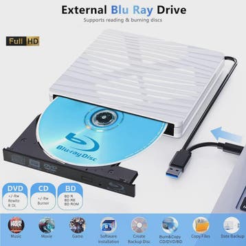 Externe Blu-ray Drive USB 3.0 & Type-C, 3D Blu-ray Brander S, Verzenden, Nieuw