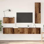 vidaXL Wand TV Kast Wandgemonteerd 4 pcs Oud Hout Bewerkt, Minder dan 50 cm, Verzenden, Nieuw, Minder dan 100 cm