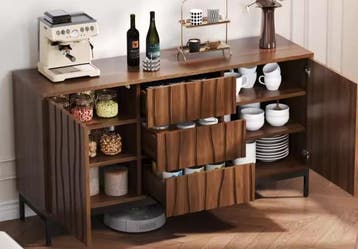 Dressoir 150 cm Donker Eiken met Lades &amp; Opbergruimte, Verzenden, Nieuw