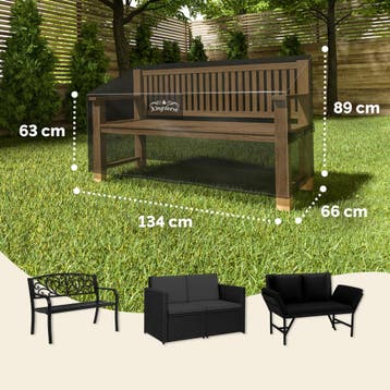 Zeildoek tuinbank antraciet 134x66x63/89cm 9100mm waterkolom, Verzenden, Nieuw