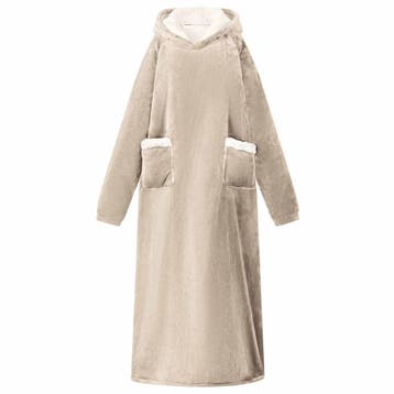 vidaXL Deken hoodie Beige M Fleece en Flanel, Verzenden, Nieuw