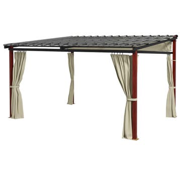 TRUUSK Pergola 3,5x3m Paviljoen Met Zijwanden - Winddicht -, Verzenden