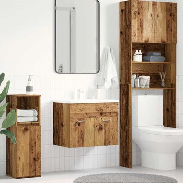 vidaXL Wastafelkast 60x38,5x46 cm bewerkt hout oud, Verzenden, Nieuw, Wastafelkast, Minder dan 100 cm