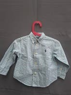 Ralph Lauren overhemd geruit turquoise donkerblauw wit, Zo goed als nieuw, Ralph Lauren, Jongetje, Overhemdje of Bloesje