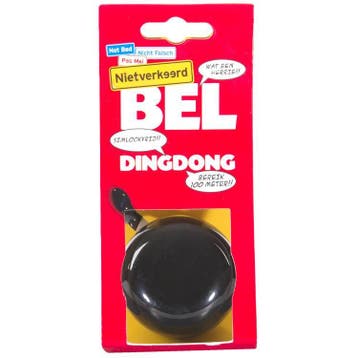 Niet verkeerd bel Ding Dong 60mm zw, Fietsen en Brommers, Verzenden, Nieuw
