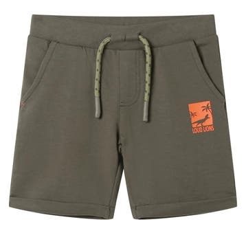 vidaXL Kindershorts met trekkoord 128 donkerkaki, Verzenden, Nieuw