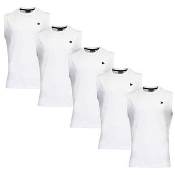 Donnay Donnay Heren - 5-Pack - Mouwloos T-shirt Stan - Wit, Kleding | Heren, T-shirts, Verzenden, Nieuw
