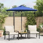 vidaXL Parasol met LEDs en stalen paal 225x225x212 cm, Tuin en Terras, Verzenden, Nieuw, 2 tot 3 meter
