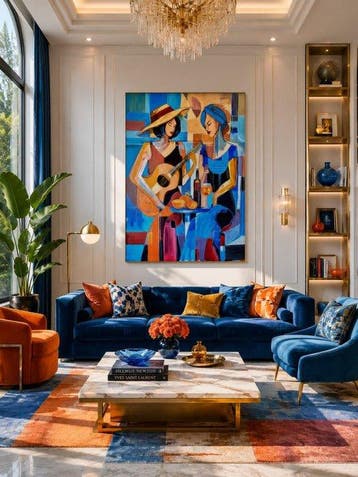 Kiri Aguilera (1982) XL 120 x 90 cm - Armonía en Azul y Oro
