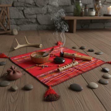 Sjamanen mesa Andes mesa, Sjamanistisch altaar, Heilige mesa, Antiek en Kunst, Antiek | Religie, Verzenden