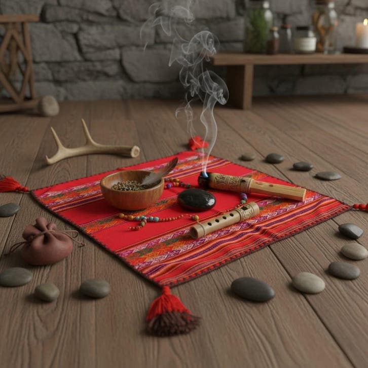 Sjamanen mesa Andes mesa, Sjamanistisch altaar, Heilige mesa, Antiek en Kunst, Antiek | Religie, Verzenden