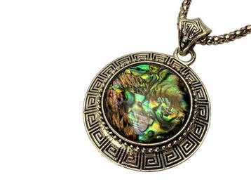 Veiling - 3-Delige Sieradenset met Iriserende Abalone, Nieuw