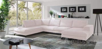 U-Bankstel Stroe - loungebanken - Wit, Nieuw, 150 cm of meer, Stof, 300 cm of meer