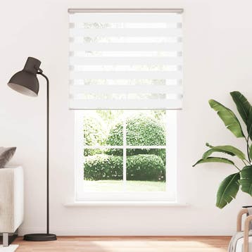 vidaXL Zebra rolgordijn 135x200 cm stofbreedte 130,9cm, Verzenden, Nieuw, Wit