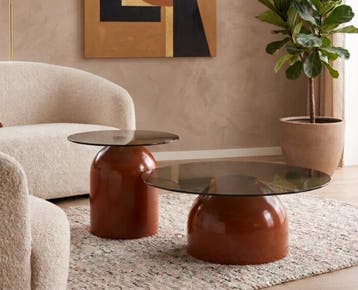 BY-BOO Irona Salontafel set van 2 - 80x80x33 & 50x50x40 cm-, Ophalen of Verzenden, Nieuw