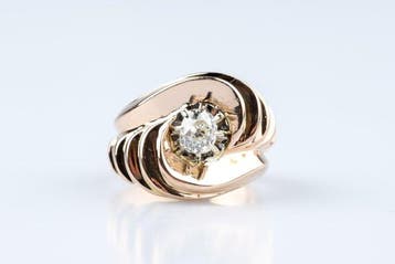 Ring - 18 karaat Geel goud - 0.50ct. tw. Diamant, Nieuw