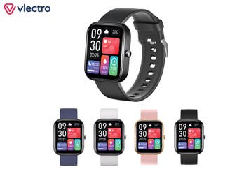 2dekans | Vlectro - Smartwatch R1 - Zwart & Silicone -, Ophalen of Verzenden, Zo goed als nieuw, Vlectro