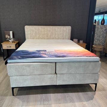 Boxspring Desire - Cinderella - 160x210 - Stof Naturel -, Ophalen of Verzenden, Nieuw, Modern