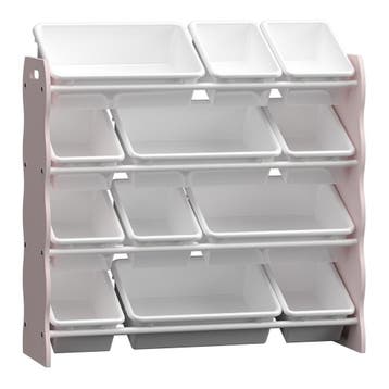 Kinderkast Vestnes met 12 boxen 78x86x27 cm roze en wit [en., Verzenden, Nieuw