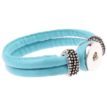 Fako Bijoux - Armband Voor Click Buttons - Rond - Lichtblauw, Verzenden, Nieuw