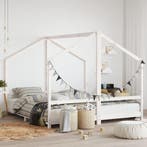 vidaXL Kinderbedframe 2x(90x190) cm massief grenenhout wit, Kinderen en Baby's, Kinderkamer | Bedden, Verzenden, Nieuw